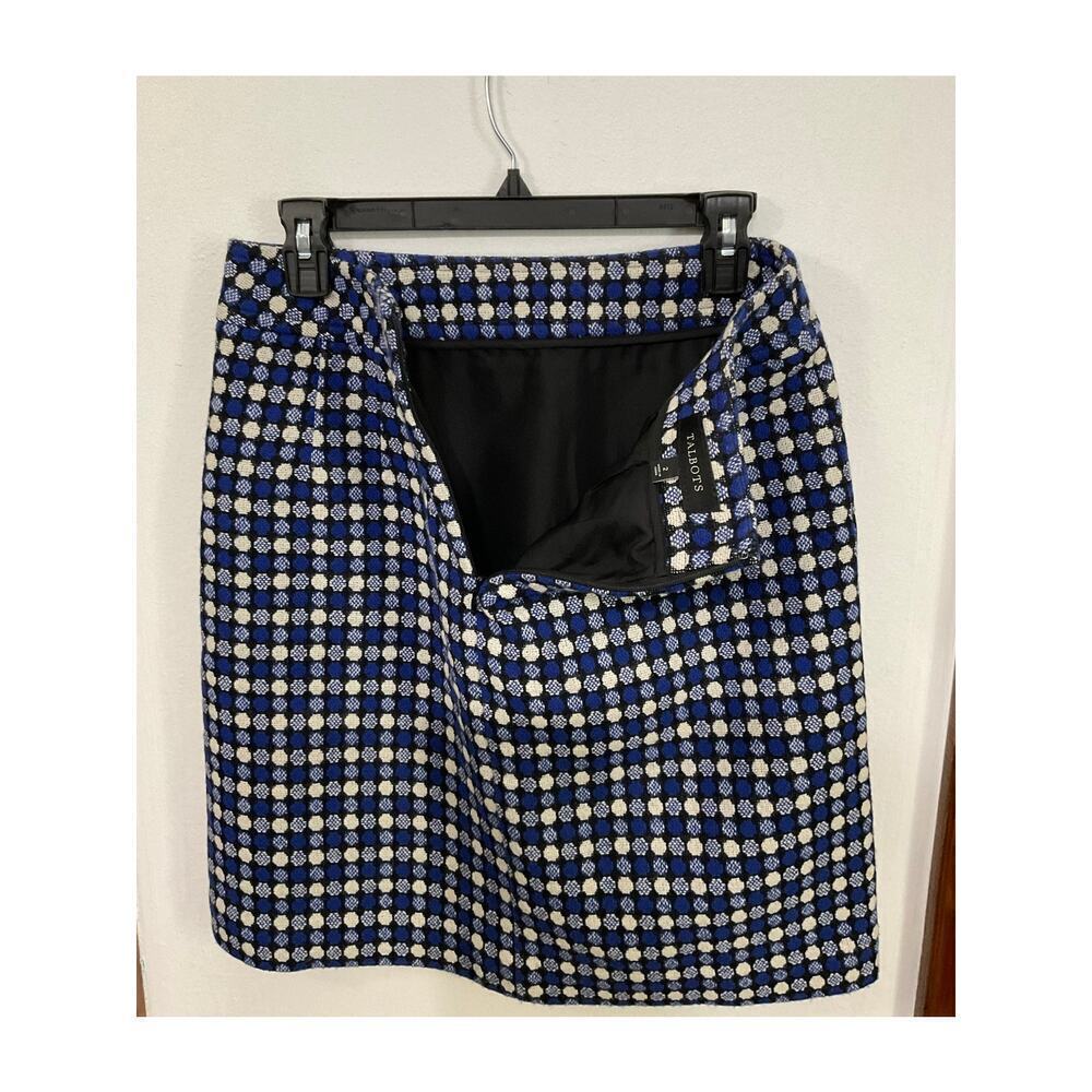 Talbots Mod Style Wool Blend Tweed Skirt High Waist Blue Size 2 XS - Picture 7 of 7